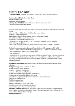 Oznámení - Pilníkov