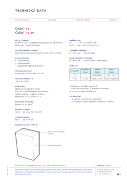 Datový list výrobku Cello® PE-01