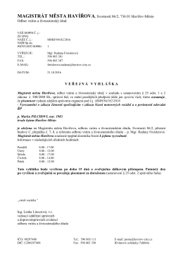 magistrát města havířova - Statutární město Havířov