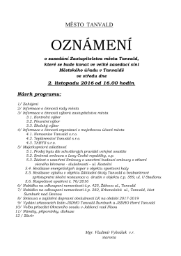 oznámení - Tanvald