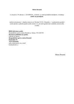 garážové stání - Město Bruntál