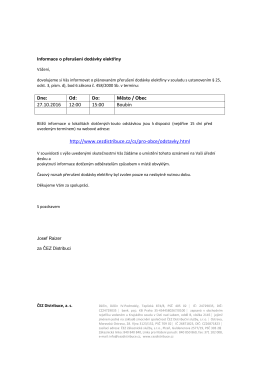 Dne: Od: Do: Město / Obec 27.10.2016 12:00 15:00 Boubín http