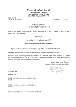 Městský úřad Polná, Odbor správní a sociální