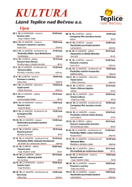 Kultura říjen - Lázně Teplice nad Bečvou as