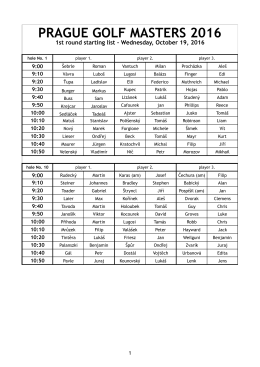 PRAGUE GOLF MASTERS 2016 1st round starting list