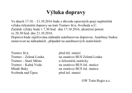 Výluka dopravy - GW Train Regio as