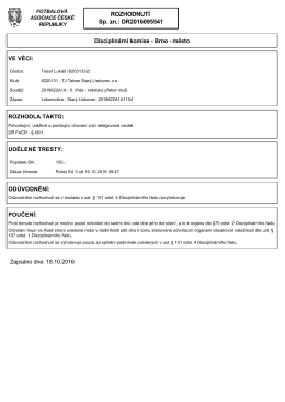 ROZHODNUTÍ Sp. zn.: DR2016095541