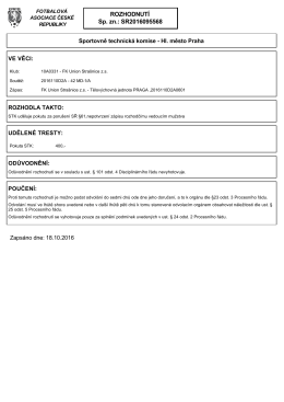 ROZHODNUT&Iacute; Sp. zn.: SR2016095568