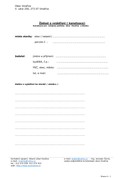 Ž&aacute;dost o vyj&aacute;dřen&iacute; ( kanalizace)