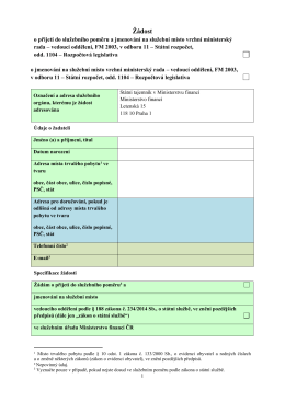 Ž&aacute;dost o přijet&iacute; do služebn&iacute;ho poměruPDF