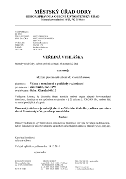 Veřejná vyhláška