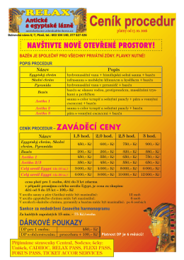 Cen&iacute;k procedur