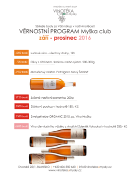 VĚRNOSTNÍ PROGRAM Myška club září