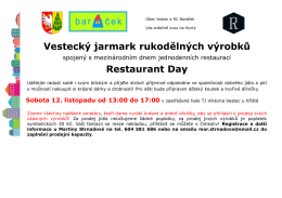 Vestecký jarmark rukodělných výrobků Restaurant Day