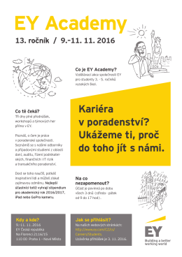 EY Academy 13. ročník / 9.–11. 11. 2016 Kariéra v poradenství?