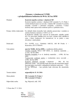 Vyhodnocení VZMR - Ministerstvo financí