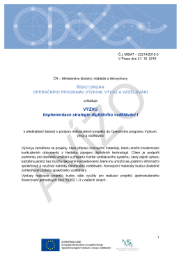 Implementace strategie digit&aacute;ln&iacute;ho vzděl&aacute;v&aacute;n&iacute; I