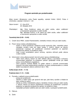Program - Seminář pro prošetřovatele