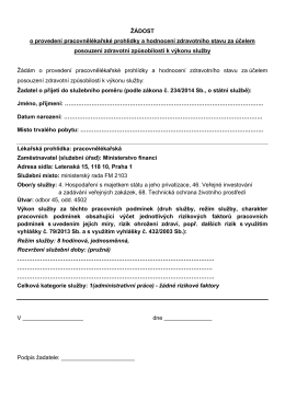 Ž&aacute;dost o pracovněl&eacute;kařskou prohl&iacute;dkuPDF