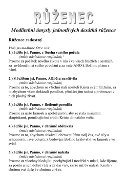 Růženec s modlitebními úmysly - farnost