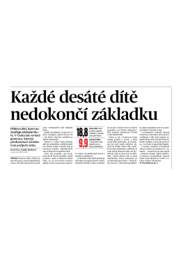 Každ&eacute; des&aacute;t&eacute; d&iacute;tě nedokonč&iacute; z&aacute;kladku