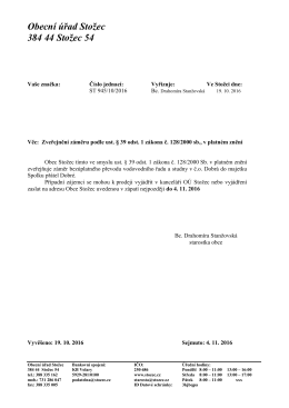 Zveřejnění záměru bezúplatného převodu vodovodního