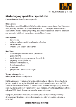 Marketingov&yacute; specialita / specialistka