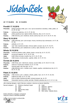 Jídelní lístek 17. 10.