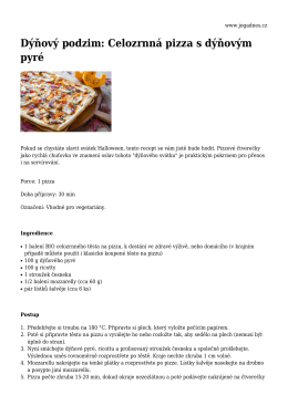 Dýňový podzim: Celozrnná pizza s dýňovým pyré