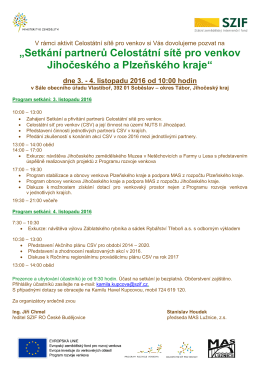 „Setkání partnerů Celostátní sítě pro venkov Jihočeského a