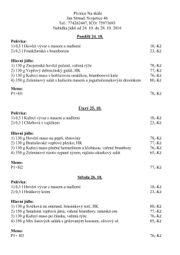Týdenní nabídka jídel ke stažení v PDF