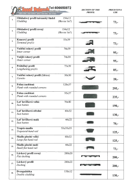 Ceník plastových profilů - Kovářství a zámečnictví Josef Pelouch
