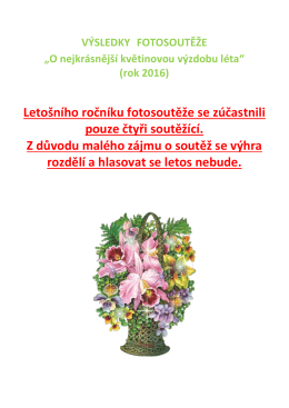 Výsledky fotosoutěže 2016