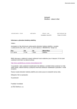 Informace o přerušení dodávky elektřiny dne 2.11.2016 od