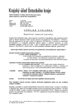 stanovení místní úpravy provozu na pozemních komunikacích