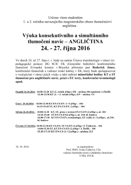 Pozor, pozor – určeno všem studentům PTN
