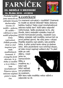 Nov&eacute; č&iacute;slo Farn&iacute;čku Můžete si st&aacute;hnout nov&eacute; č&iacute;slo farn&iacute;čku z neděle