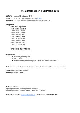 11. Carrom Open Cup Praha 2016