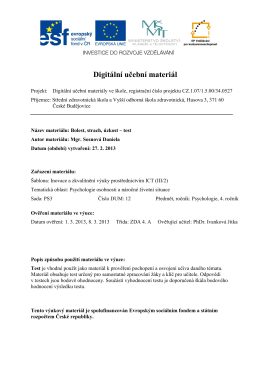 Bolest, strach, &uacute;zkost &ndash; test - SZ&Scaron; a VO&Scaron; zdravotnick&aacute; Česk&eacute;