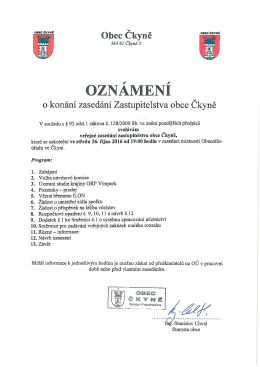 Page 1 oase ČKYNĚ oBEC ČKYNĚ - T I FT Obec Čkyně 384 81