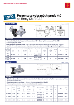 Prezentace vybraných produktů od firmy GMR GAS