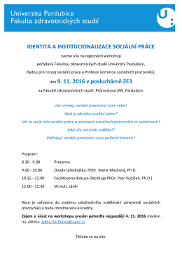 IDENTITA A INSTITUCIONALIZACE SOCI&Aacute;LN&Iacute; PR&Aacute;CE dne 9. 11