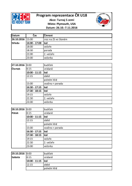 Program reprezentace ČR U18