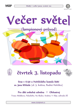 Sraz v 17:30 u Hořelického kostela Stětí sv. Jana Křtitele