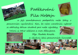 Poděkování Pila Hoštejn