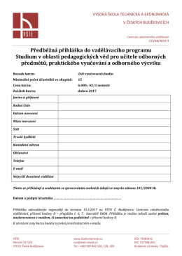Studium v oblasti pedagogick&yacute;ch věd pro učitele odborn&yacute;ch