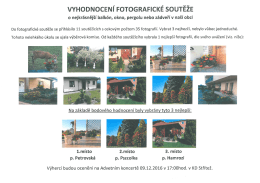 Page 1 VYHODNOCENÍ FOTOGRAFICKÉ SOUTĚŽE o nejkrásnější