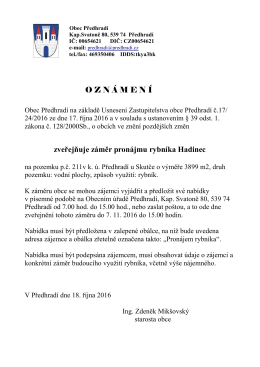 zde ke stažení - Obec Předhradí
