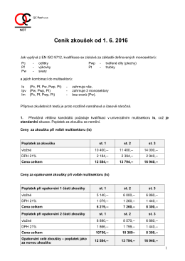 Ceník 2016 - QC Plzeň sro