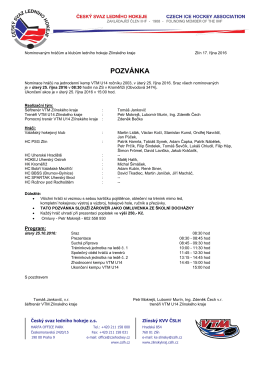 Pozv&aacute;nka - Krajsk&yacute; svaz ledn&iacute;ho hokeje Zlin